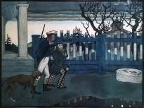 Г.И. Нарбут - Помещики, 1910 г., Бумага на картоне, акварель, тушь, перо.