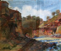 Е. Е. Лансере - Кавказский мотив, нач. 1920-х (картон, темпера)