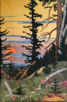 И. Я. Билибин - Закат, 1926 г. (картон, гуашь)