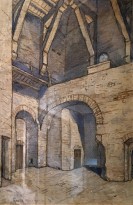 М. В. Добужинский - Брюгге, 1910 (бумага на картоне, карандаш, акварель)