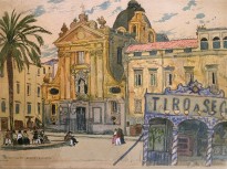 М. В. Добужинский - Неаполь, 1911 г. (картон, акварель, карандаш, белила)