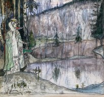 М. В. Нестеров - Два лада. Диптих, часть I, 1905 (бумага, акварель, графитный карандаш, уголь)