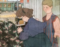 П. Е. Щербов - Портниха у Щербовых в Гатчине, 1916 (бумага, акварель, тушь, перо)