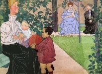 П. Е. Щербов - Щербовы на даче, 1910-е (бумага, акварель, тушь, перо)