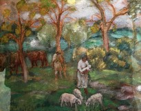 П. С. Наумов - Пастухи (бумага, смешанная техника)