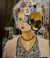 Байя Дрюжон - Без названия, 2020 (бумага на холсте, чернила, карандаш, фломастеры)