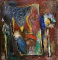 Виталий Тюленев - Автопортрет с двумя свечами, 1993 (холст, масло)