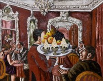 Наталья Нестерова - Красный ресторан, 2003 (холст, масло)