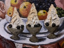 Наталья Нестерова - Красный ресторан, 2003 (холст, масло) фрагмент