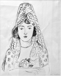 Анри Матисс - Женщина в накидке, 1922-23 (бумага, тушь, перо)