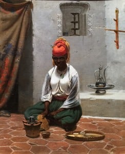 Василий Тимм - Приготовление чая в Алжире, 1840-е (холст, масло)