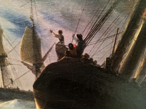 Иван Айвазовский - Гибралтар ночью, 1844 (холст, масло) фрагмент