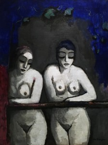 Кес Ван Донген - Две обнаженные на балконе, 1922 (холст, масло)