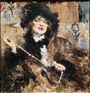 Николай Фешин - Портрет мадмуазель Подбельской, 1912 (холст, масло)