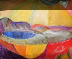 Татьяна Глебова - Владимир Стерлигов - Горное озеро, конец 60-х (картон, смешанная техника)