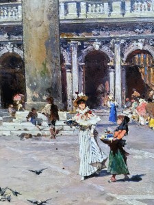 Франц Рихард Унтербергер - Венеция. Пьяцца Сан Марко, 1895 (холст, масло) фрагмент II