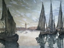 Анна Остроумова-Лебедева - Вид на площадь Сан-Марко, 1916 (бумага, акварель)