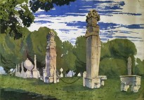 Анна Остроумова-Лебедева — Вилла Боргезе, 1904 (цветная ксилография, 5 досок)