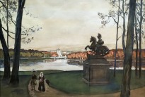 Александр Бенуа - У Курция, 1896 (бумага, акварель, гуашь)