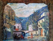 Александр Головин - В горах. Эскиз декорации к IV действию опера Ж. Бизе 'Кармен', 1906 (картон, смешанная техника)