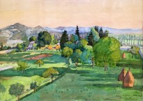 Анна Остроумова-Лебедева - Вечер, 1914 (бумага, акварель)