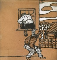 Борис Григорьев - Воры, 1911 (картон, акварель, тушь, белила)