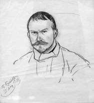 Борис Кустодиев - Автопортрет, 1924 (бумага, графитный карандаш)