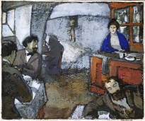 Вениамин Белкин - Кабачок русских художников в Париже, конец 1900-х (бумага, гуашь)
