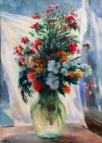 Владимир Лебедев - Цветы в стеклянном кувшине, 1934 (холст, масло)