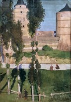 Евгений Лансере - Башни, 1901 (бумага, акварель)