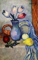 Илья Машков - Тюльпаны в кувшине, 1918 (холст, масло)