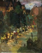 Константин Коровин - Виши ночью, 1910-е (доска, масло)