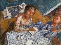 Кузьма Петров-Водкин - В комнате. Этюд перспективы, 1921 (холст на картоне, масло)