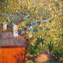 Наталия Гончарова - Орех в цвету, 1906 (холст, масло)