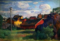 Осип Браз - Финская деревня, вечер, 1916 (холст, масло)