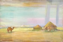 Павел Кузнецов - Дождь в степи, 1907 (холст, масло)