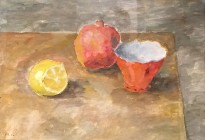 Роберт Фальк - Гранат и лимон, 1950-е (бумага, гуашь)
