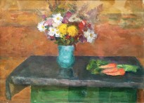 Роберт Фальк - Цветы и морковь, 1945 (холст, масло)