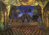 Сергей Судейкиин - Эскиз декорации к пьесе Б. Шоу 'Цезарь и Клеопатра', 1909 (картон, гуашь)