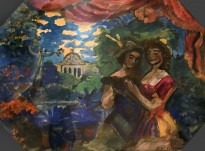 Сергей Судейкин - Композиция с фигурами, 1910-е (картон, гуашь)