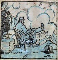 Юрий Анненков - Акционеры, 1910-е (бумага, тушь, цветной карандаш)