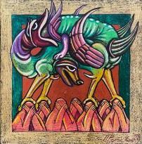 Петр Рейхет — Пролетарская диктатура, 1989 (картон, масляная пастель)