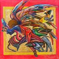 Петр Рейхет — Ангель-хранитель, 1992 (холст, масляная пастель)