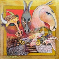 Петр Рейхет — Рождество, 1992 (картон, масляная пастель)