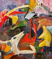 Петр Рейхет — Барсуки и еноты, 1995 (холст, масло)