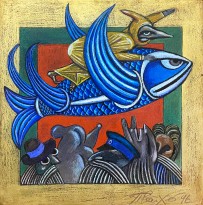 Петр Рейхет — Гагарин, 1996 (холст, масляная пастель)