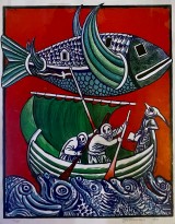 Петр Рейхет — Летучая рыба, 1999 (бумага, печать, ручная роспись)