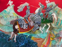 Петр Рейхет — Смерть поэта (дуэль Пушкина с Дантесом), 2009 (холст, масло)