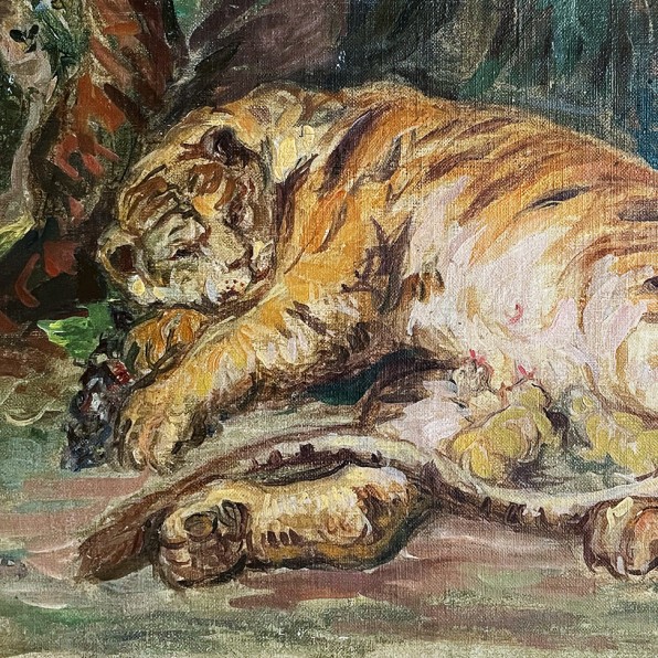 Сергей Романович — Тигрица с детенышами, 1930-е (холст, масло)