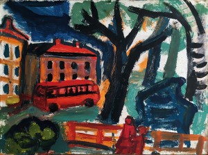 Владимир Шагин - Пейзаж с автобусом, 1980-е